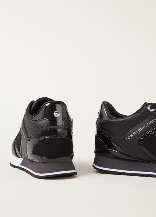 Tommy Hilfiger Sneaker met sleehak van leer - detail 2 zwart