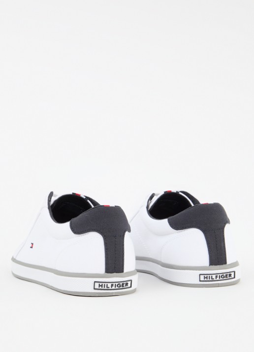 Tommy Hilfiger Sneaker van canvas met logo - achterkant wit