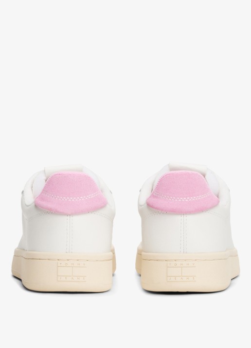 Tommy Hilfiger Sneaker van leer met logo - achterkant 4 roze