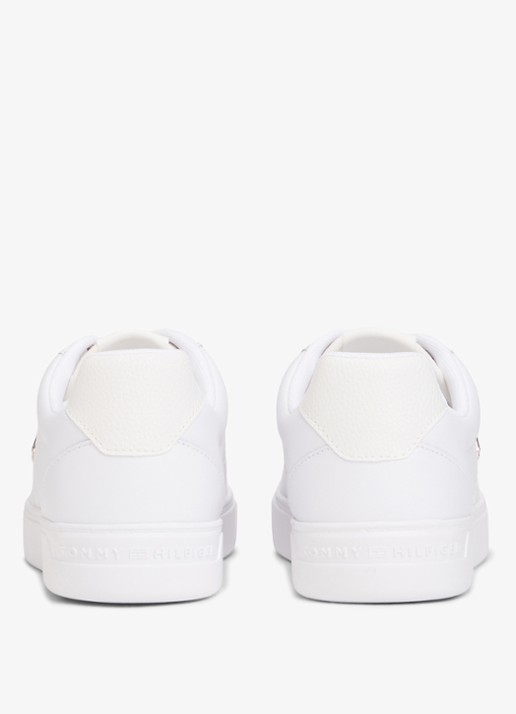 Tommy Hilfiger Sneaker van leer met logo - achterkant 5 wit