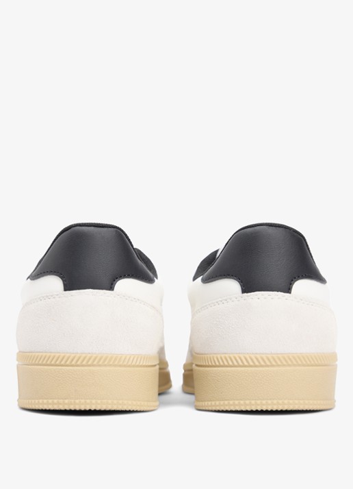 Tommy Hilfiger Sneaker van leer met logo - achterkant gebroken wit