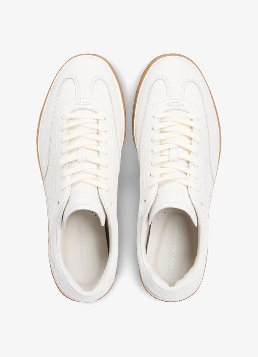 Tommy Hilfiger Sneaker van leer met logo - detail 2 wit