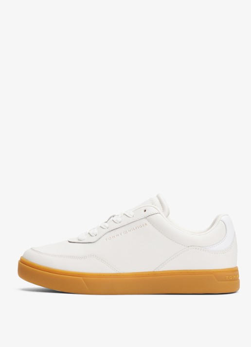 Tommy Hilfiger Sneaker van leer - detail 3 beige