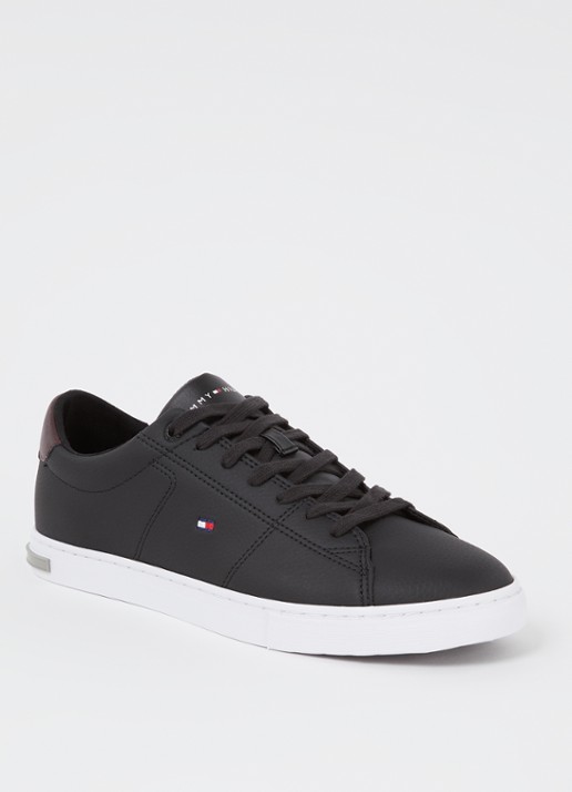 Tommy Hilfiger Sneaker van leer - voorkant zwart