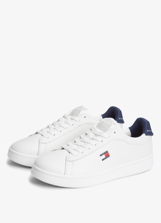 Tommy Hilfiger Sneaker van leer - detail 4 wit