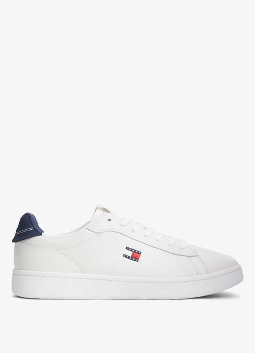 Tommy Hilfiger Sneaker van leer - voorkant wit