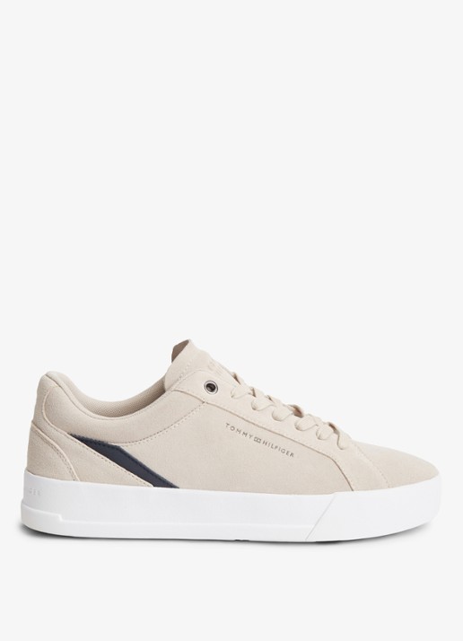 Tommy Hilfiger Sneaker van leer - voorkant beige