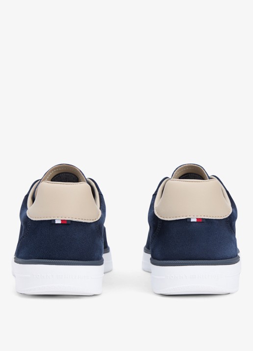 Tommy Hilfiger Sneaker van suède met logo - detail 3 donkerblauw