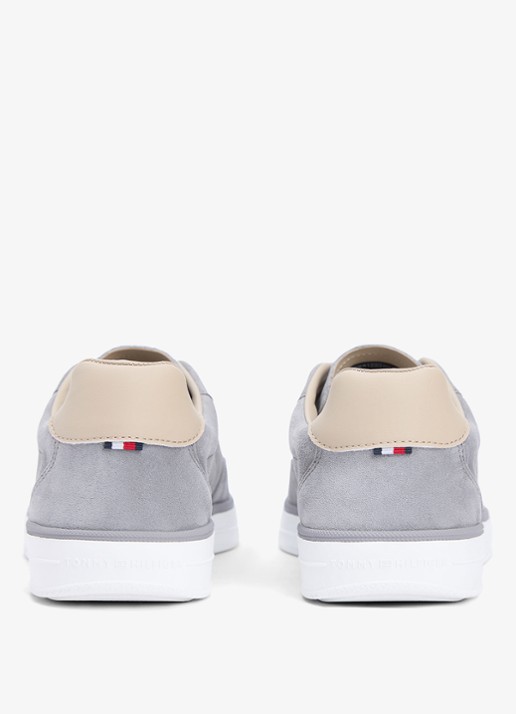 Tommy Hilfiger Sneaker van suède met logo - detail licht grijs