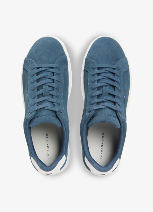 Tommy Hilfiger Sneaker van suède - detail 3 kobaltblauw