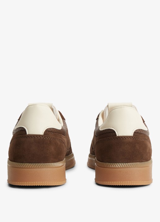 Tommy Hilfiger Sneaker van suède - achterkant 3 kastanjebruin