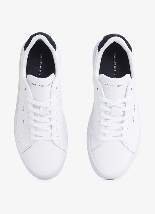 Tommy Hilfiger Sneakers van leer - detail 4 wit