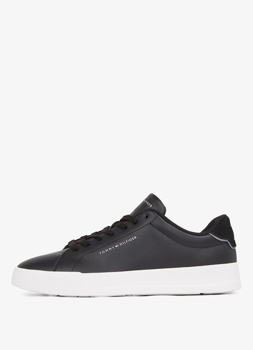 Tommy Hilfiger Sneakers van leer - voorkant 2 zwart