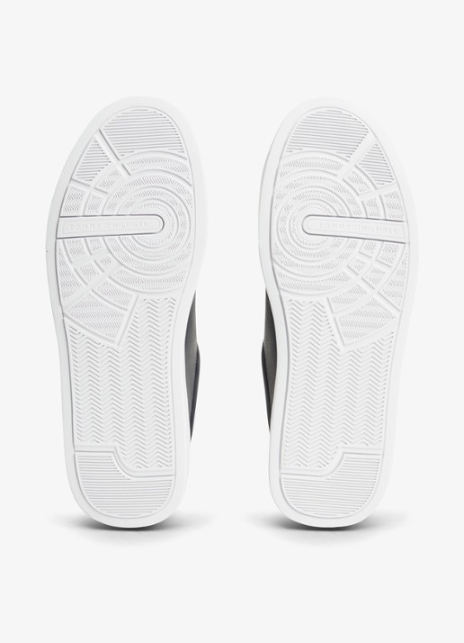 Tommy Hilfiger Sneakers van leer - detail donkerblauw