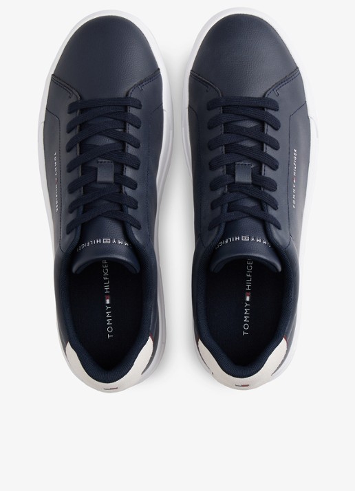 Tommy Hilfiger Sneakers van leer - detail 5 donkerblauw