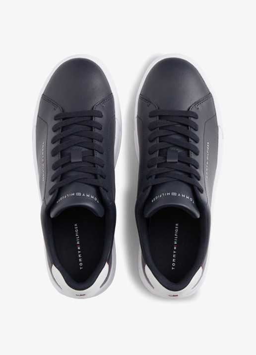 Tommy Hilfiger Sneakers van leer - detail 2 donkerblauw