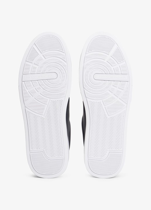 Tommy Hilfiger Sneakers van leer - detail 7 donkerblauw