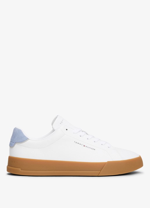 Tommy Hilfiger Sneakers van leer - detail 6 wit