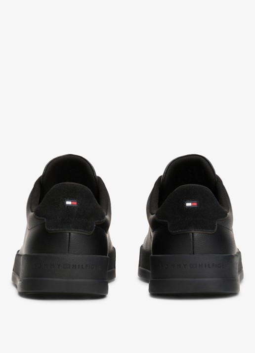 Tommy Hilfiger Sneakers van leer - achterkant diepzwart