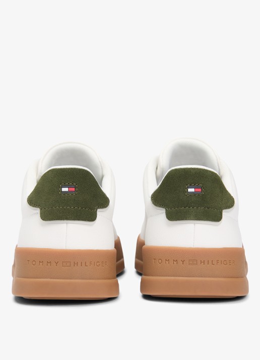 Tommy Hilfiger Sneakers van leer - achterkant ecru-arctic spruce