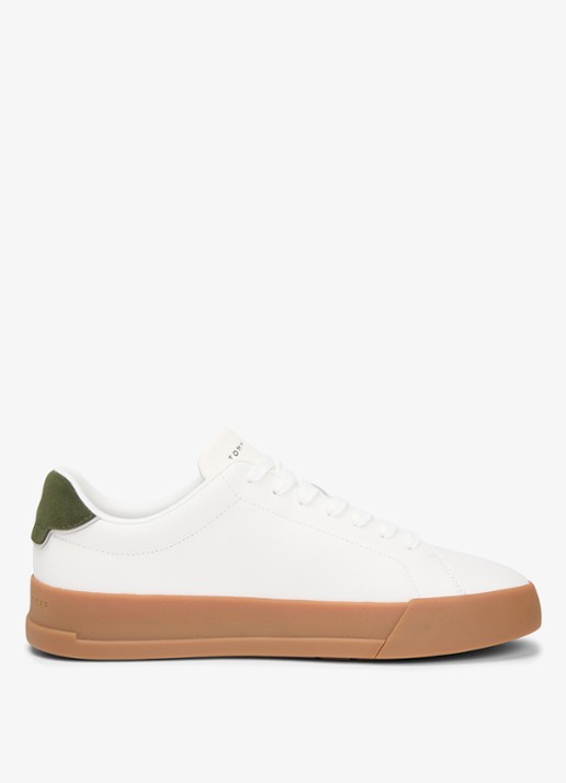 Tommy Hilfiger Sneakers van leer - detail 4 ecru-arctic spruce