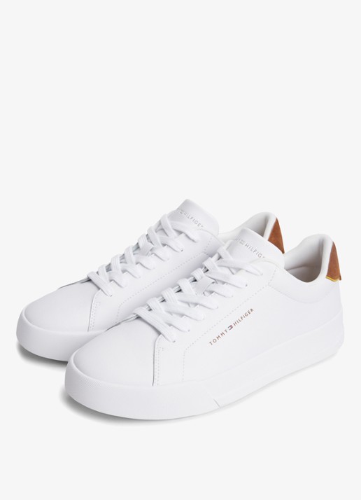 Tommy Hilfiger Sneakers van leer - detail white/coconut groove-02r / wit