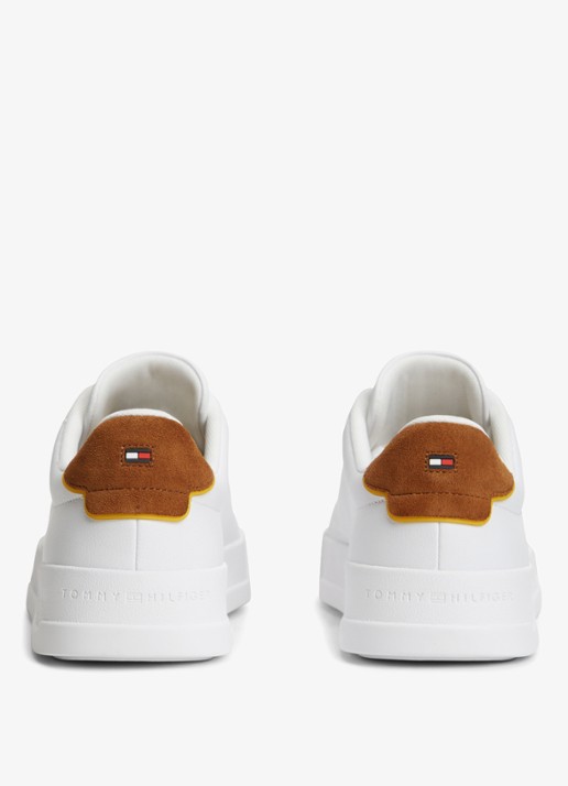 Tommy Hilfiger Sneakers van leer - detail 2 white/coconut groove-02r / wit