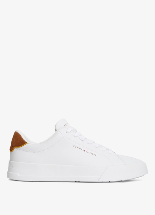 Tommy Hilfiger Sneakers van leer - detail 4 white/coconut groove-02r / wit
