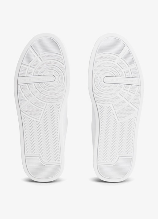 Tommy Hilfiger Sneakers van leer - detail 5 white/coconut groove-02r / wit