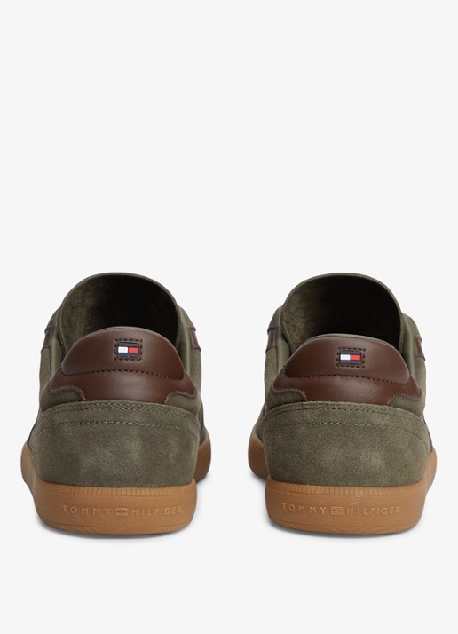 Tommy Hilfiger Sneakers van suède - detail 7 olijfgroen
