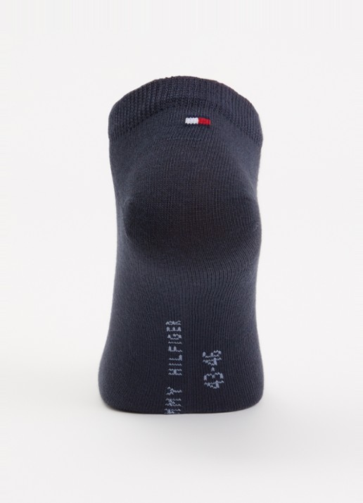 Tommy Hilfiger Sneakersokken in katoenblend met logo in 3-pack - voorkant 2 donkerblauw