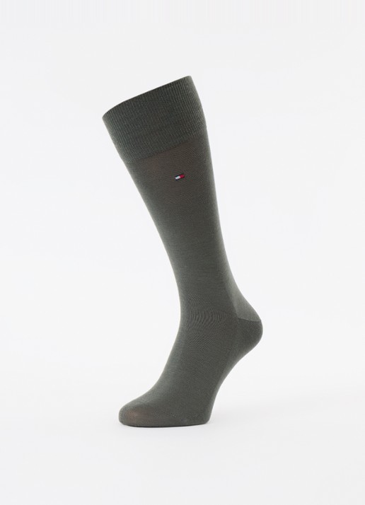 Tommy Hilfiger Sokken in wolblend - detail olijfgroen