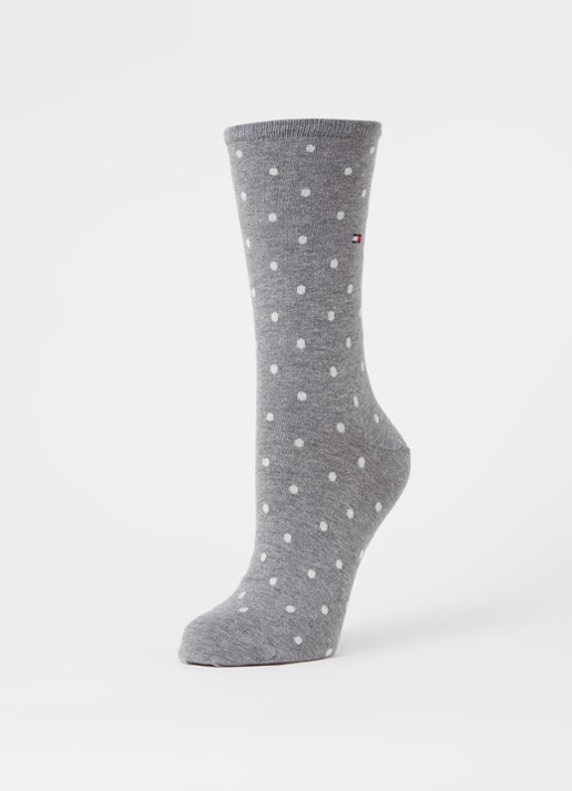 Tommy Hilfiger Sokken met print in 2-pack - detail middengrijs