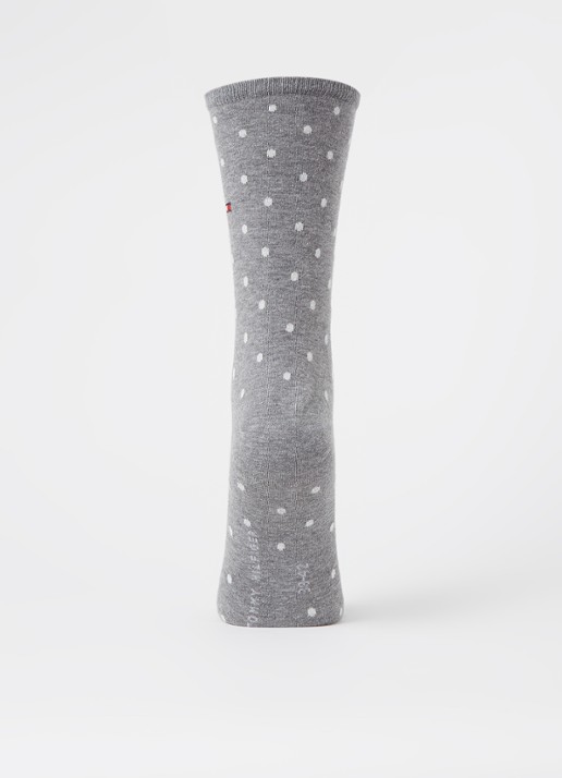 Tommy Hilfiger Sokken met print in 2-pack - voorkant 3 middengrijs
