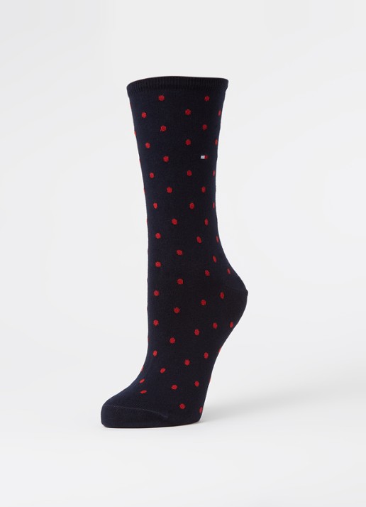 Tommy Hilfiger Sokken met print in 2-pack - detail steenrood