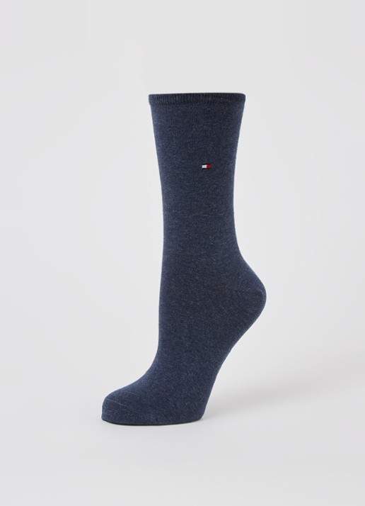 Tommy Hilfiger Sokken met print in 2-pack - detail blauw