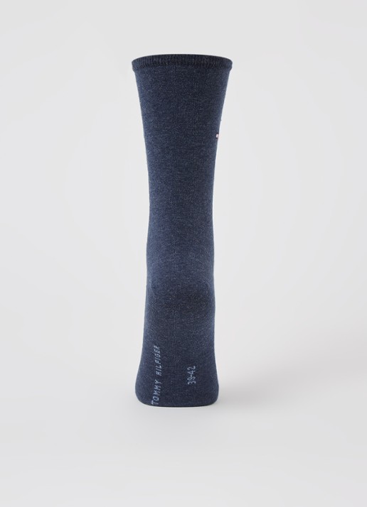 Tommy Hilfiger Sokken met print in 2-pack - voorkant 3 blauw