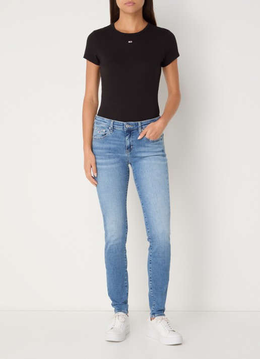 Tommy Hilfiger Sophie low waist skinny jeans met steekzakken - voorkant 5 indigo