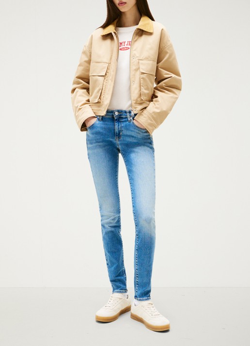 Tommy Hilfiger Sophie low waist skinny jeans met steekzakken - voorkant 2 donkerblauw