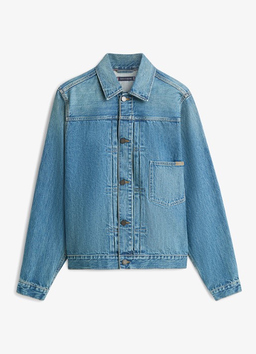 Tommy Hilfiger Spijkerjas met borstzak - voorkant indigo