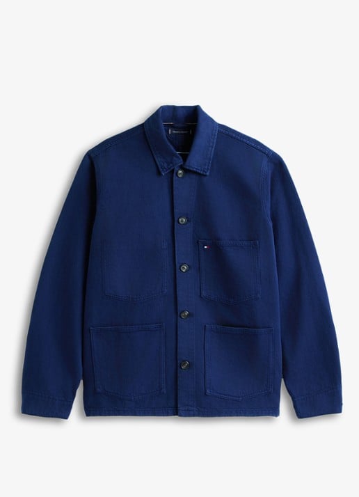 Tommy Hilfiger Spijkerjas met borstzak - voorkant donkerblauw