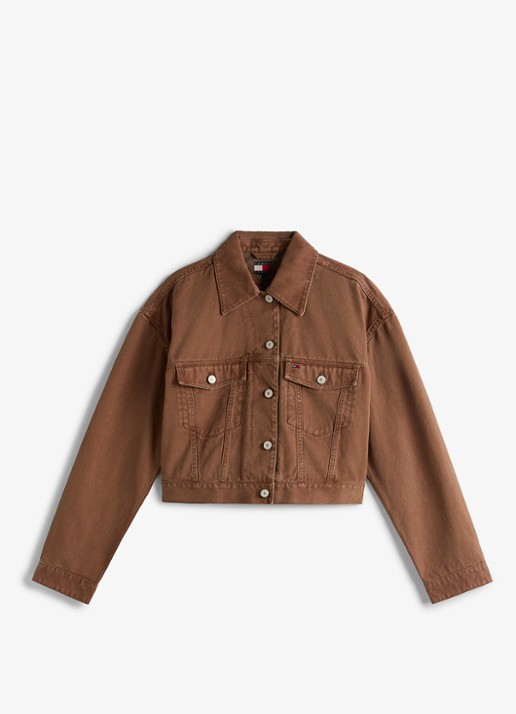 Tommy Hilfiger Spijkerjas met gekleurde wassing met logo - voorkant 2 bruin