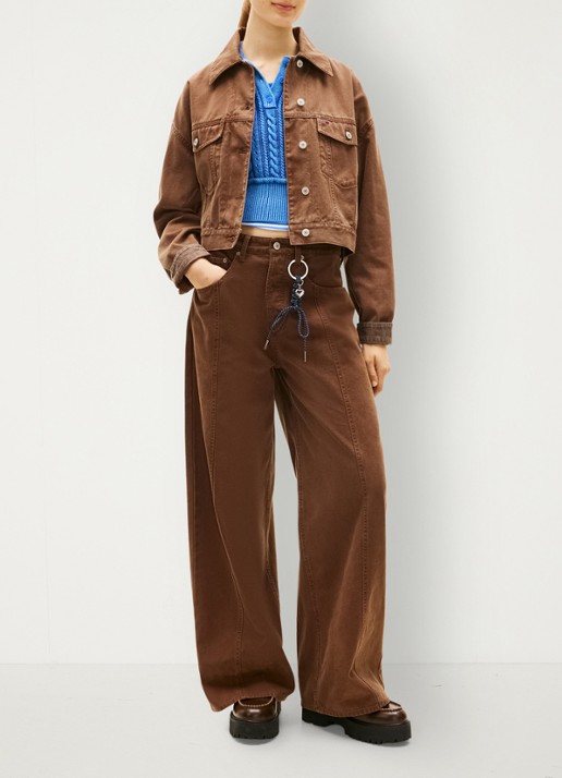 Tommy Hilfiger Spijkerjas met gekleurde wassing met logo - voorkant 3 bruin