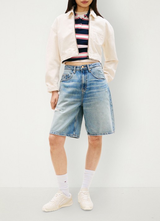 Tommy Hilfiger Spijkerjas van katoen - voorkant 5 wit