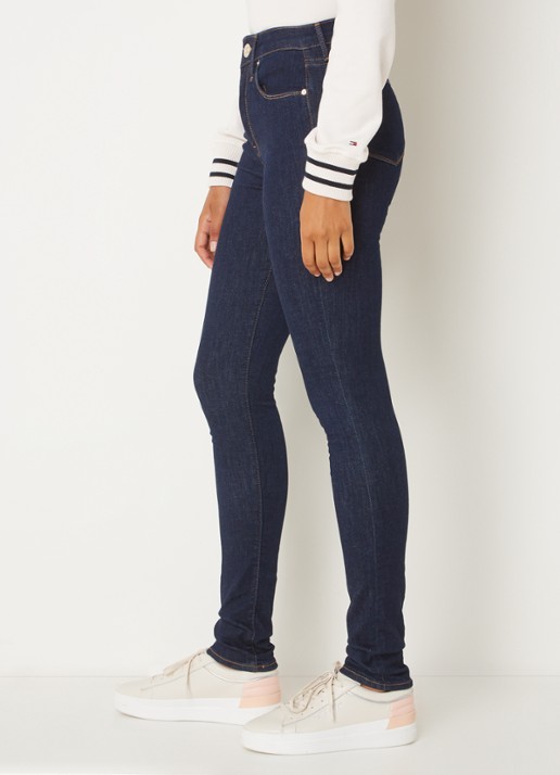 Tommy Hilfiger Steffie mid waist skinny jeans met donkere wassing - detail 2 indigo