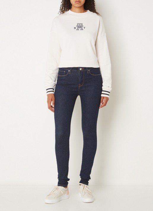 Tommy Hilfiger Steffie mid waist skinny jeans met donkere wassing - voorkant 5 indigo