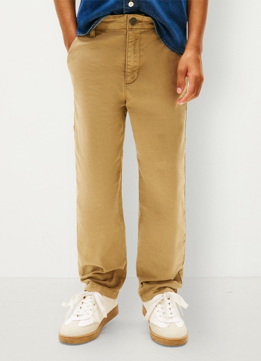 Tommy Hilfiger Straight fit broek met steekzakken - detail 2 camel