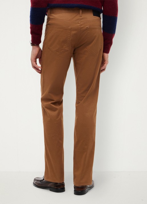 Tommy Hilfiger Straight fit chino met paspelzakken - achterkant 5 orange