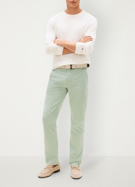 Tommy Hilfiger Straight fit chino met steekzakken - voorkant 3 lichtgroen