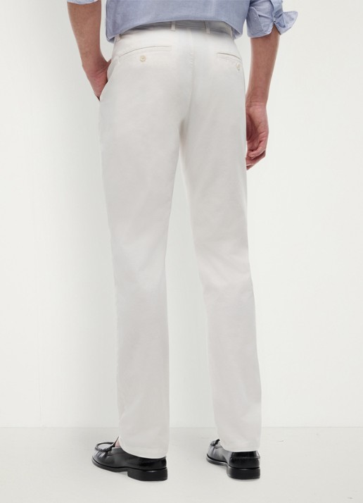 Tommy Hilfiger Straight fit chino met steekzakken - achterkant gebroken wit